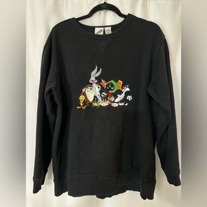Vintage 90's Embroidered Looney Tunes Crewneck
Sweatshirt Size Medium
